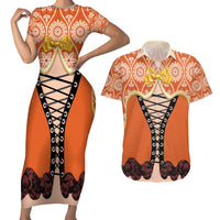 Personalised Netherlands Koningsdag 2025 Couples Matching Short Sleeve Bodycon Dress and Hawaiian Shirt King's Day Dutch Costume Spirit