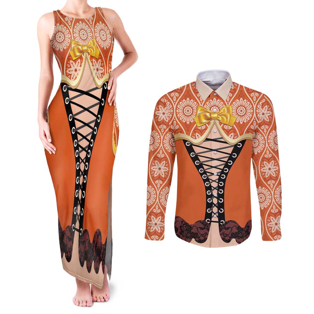 Personalised Netherlands Koningsdag 2025 Couples Matching Tank Maxi Dress and Long Sleeve Button Shirt King's Day Dutch Costume Spirit