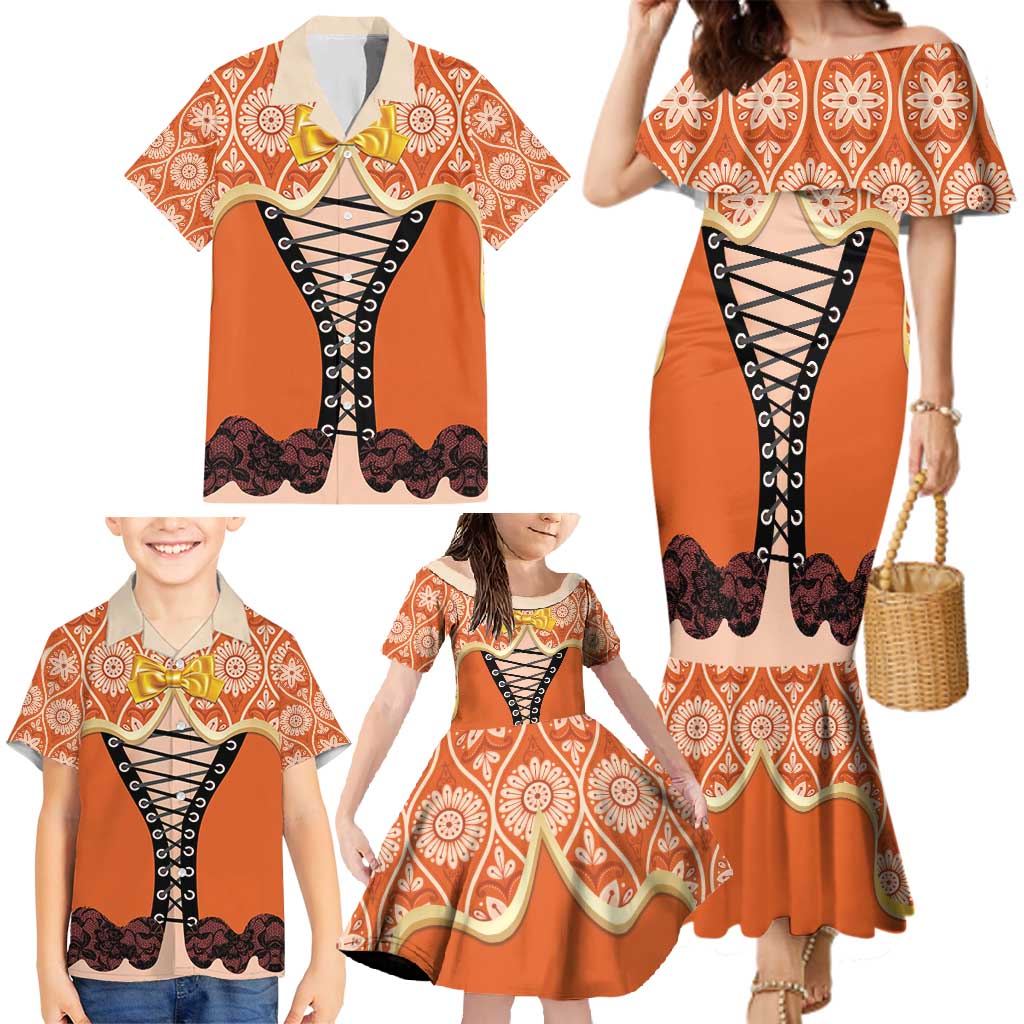 Personalised Netherlands Koningsdag 2025 Family Matching Mermaid Dress and Hawaiian Shirt King's Day Dutch Costume Spirit