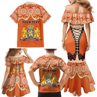 Personalised Netherlands Koningsdag 2025 Family Matching Mermaid Dress and Hawaiian Shirt King's Day Dutch Costume Spirit