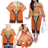 Personalised Netherlands Koningsdag 2025 Family Matching Off The Shoulder Long Sleeve Dress and Hawaiian Shirt King's Day Dutch Costume Spirit