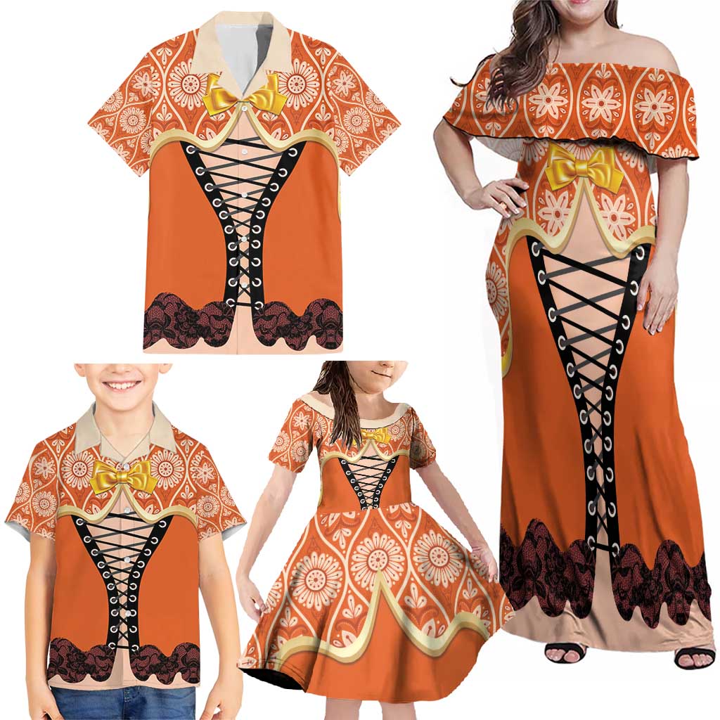 Personalised Netherlands Koningsdag 2025 Family Matching Off Shoulder Maxi Dress and Hawaiian Shirt King's Day Dutch Costume Spirit