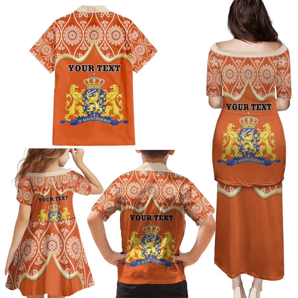 Personalised Netherlands Koningsdag 2025 Family Matching Puletasi and Hawaiian Shirt King's Day Dutch Costume Spirit