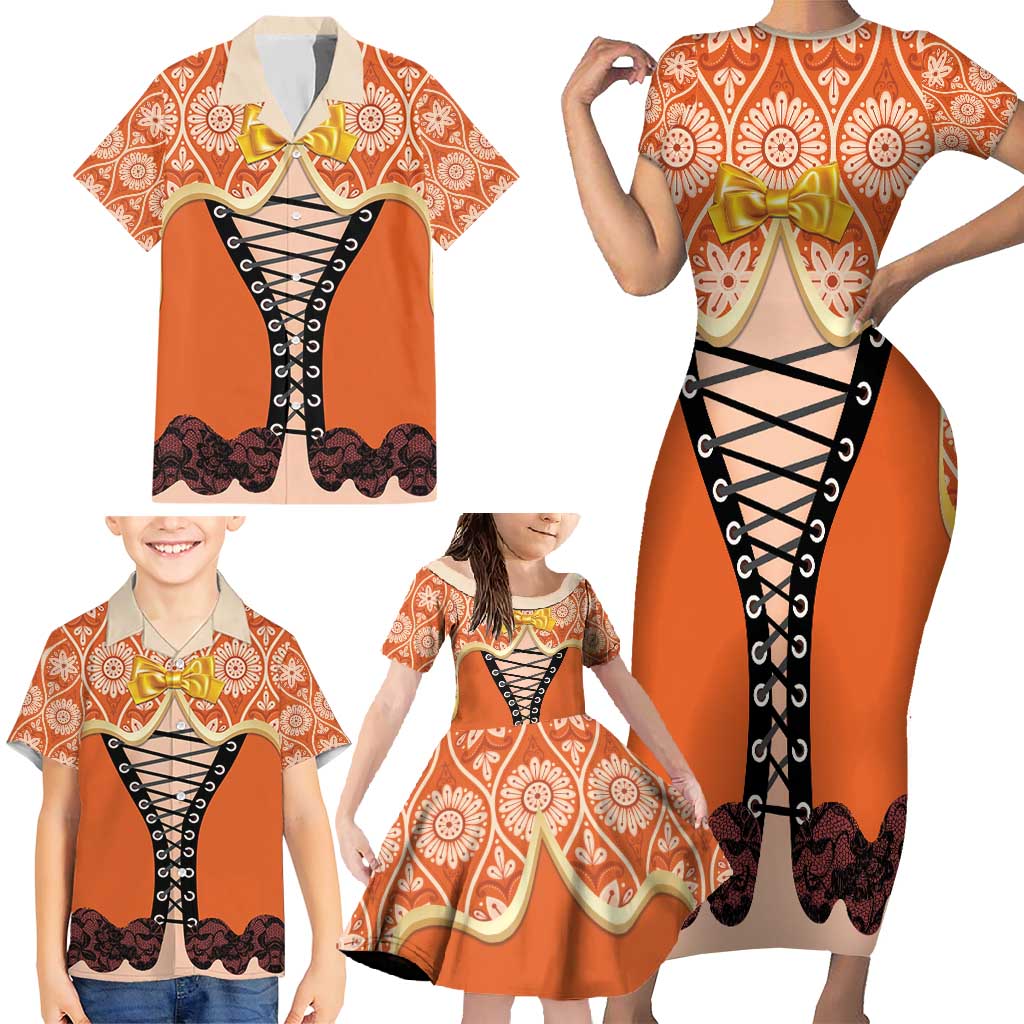 Personalised Netherlands Koningsdag 2025 Family Matching Short Sleeve Bodycon Dress and Hawaiian Shirt King's Day Dutch Costume Spirit