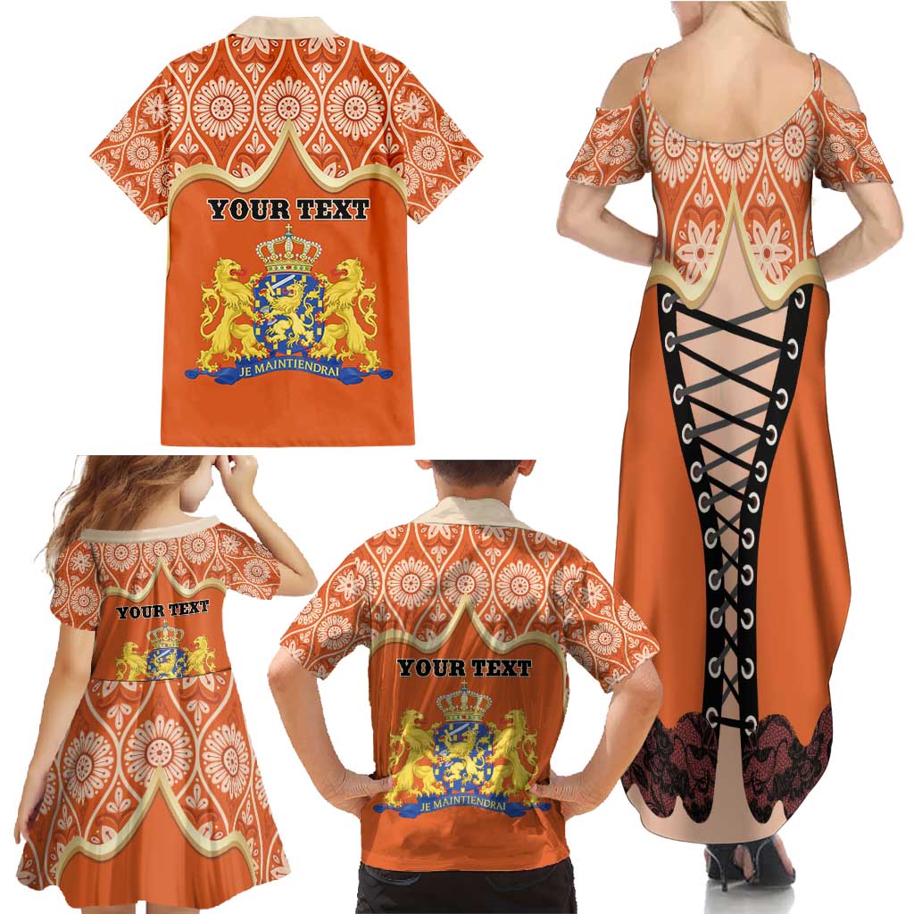 Personalised Netherlands Koningsdag 2025 Family Matching Summer Maxi Dress and Hawaiian Shirt King's Day Dutch Costume Spirit