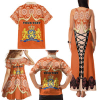 Personalised Netherlands Koningsdag 2025 Family Matching Tank Maxi Dress and Hawaiian Shirt King's Day Dutch Costume Spirit