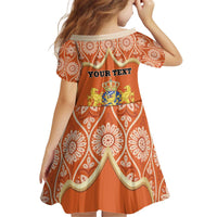 Personalised Netherlands Koningsdag 2025 Kid Short Sleeve Dress King's Day Dutch Costume Spirit