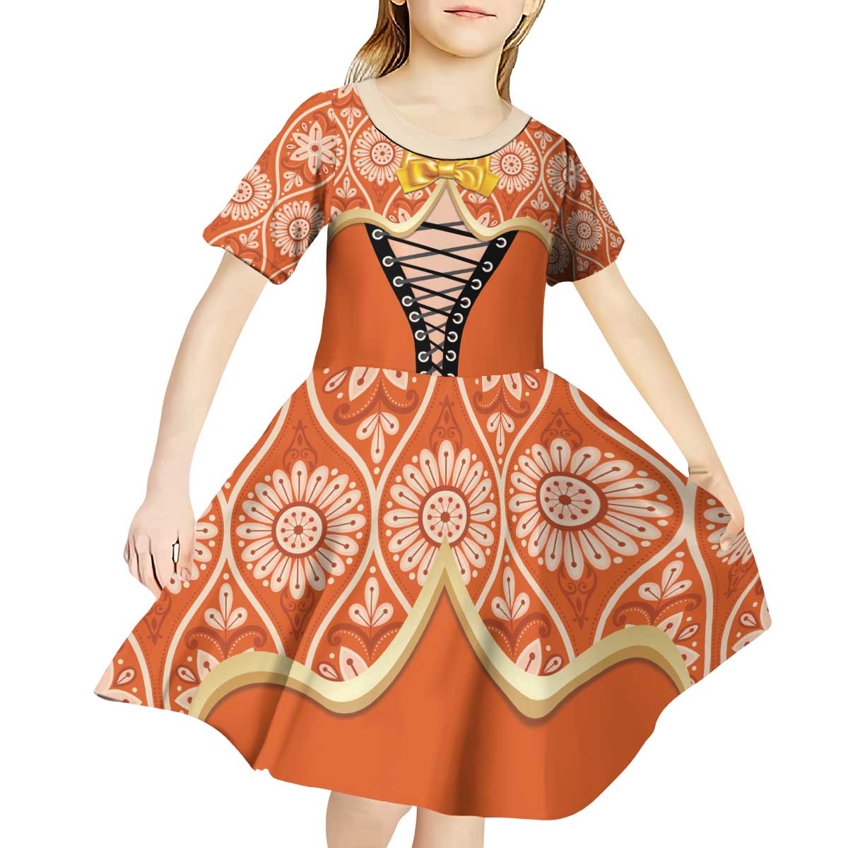 Personalised Netherlands Koningsdag 2025 Kid Short Sleeve Dress King's Day Dutch Costume Spirit