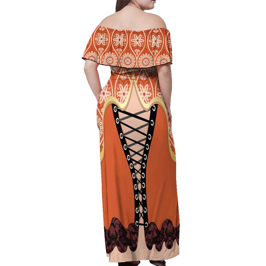 Personalised Netherlands Koningsdag 2025 Off Shoulder Maxi Dress King's Day Dutch Costume Spirit