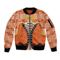 Personalised Netherlands Koningsdag 2025 Sleeve Zip Bomber Jacket King's Day Dutch Costume Spirit
