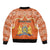 Personalised Netherlands Koningsdag 2025 Sleeve Zip Bomber Jacket King's Day Dutch Costume Spirit