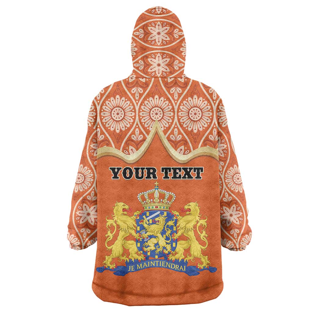 Personalised Netherlands Koningsdag 2025 Wearable Blanket Hoodie King's Day Dutch Costume Spirit