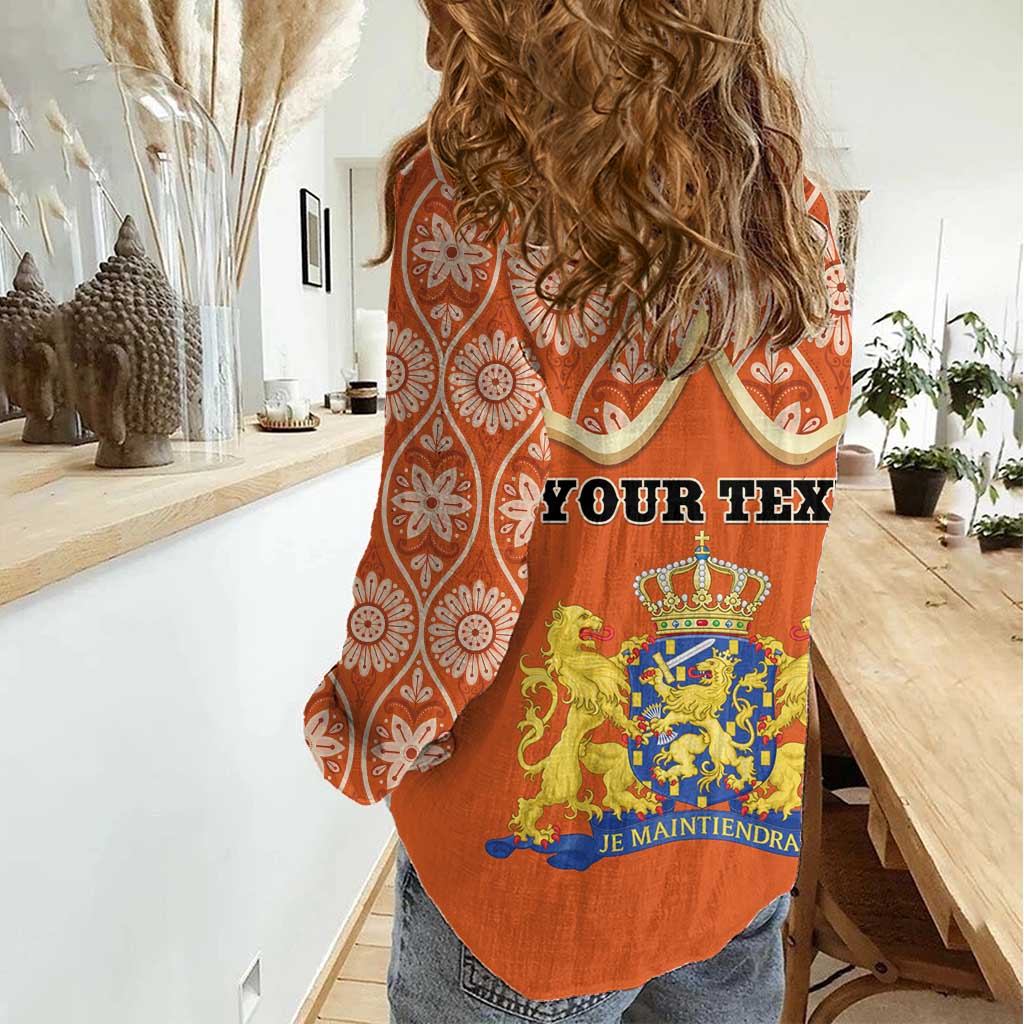 Personalised Netherlands Koningsdag 2025 Women Casual Shirt King's Day Dutch Costume Spirit