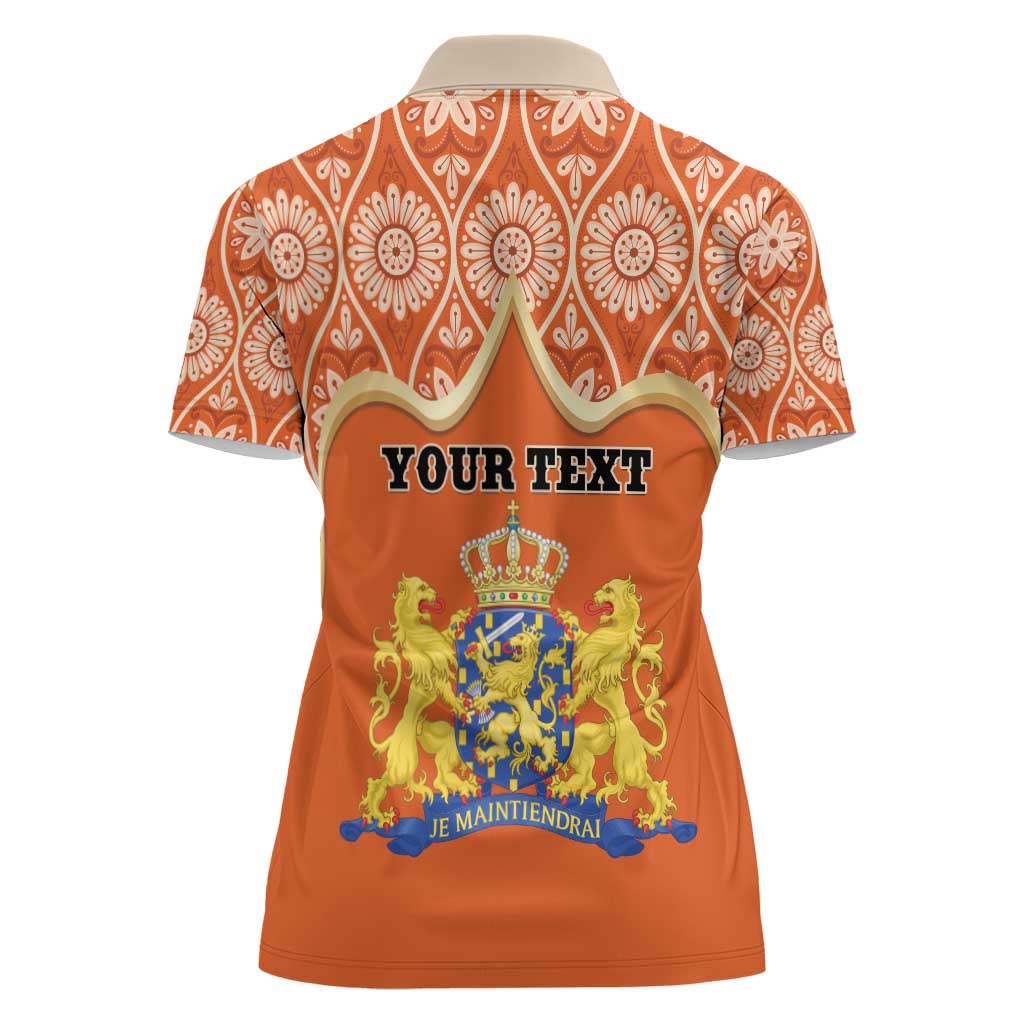 Personalised Netherlands Koningsdag 2025 Women Polo Shirt King's Day Dutch Costume Spirit