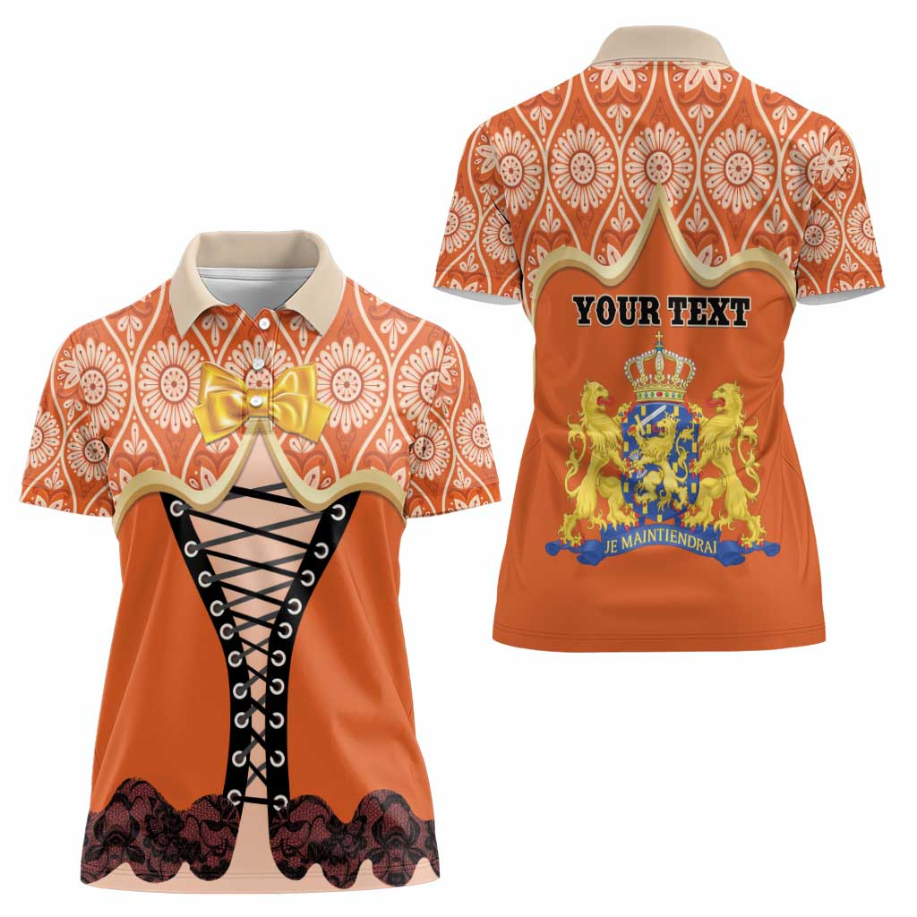 Personalised Netherlands Koningsdag 2025 Women Polo Shirt King's Day Dutch Costume Spirit