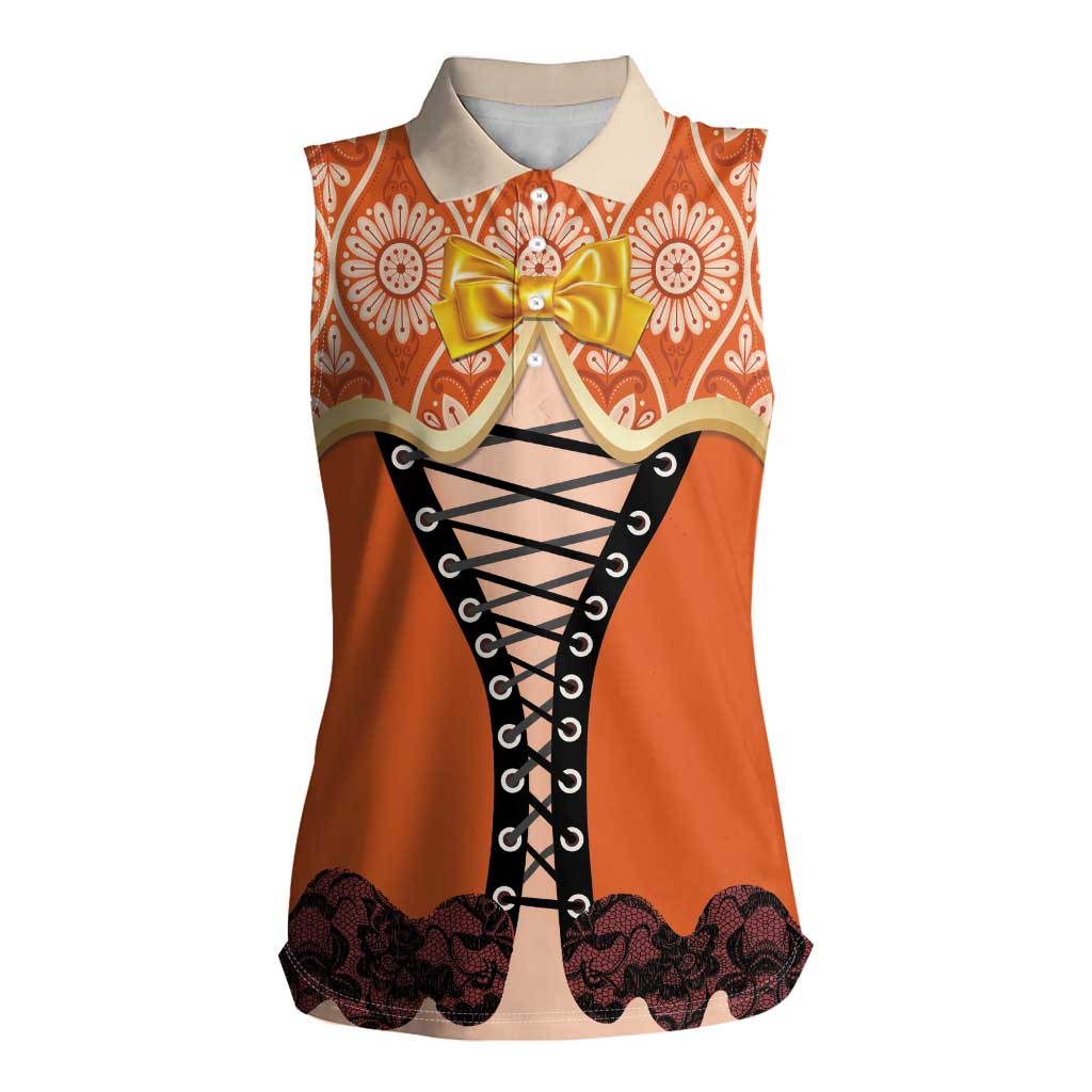 Personalised Netherlands Koningsdag 2025 Women Sleeveless Polo Shirt King's Day Dutch Costume Spirit