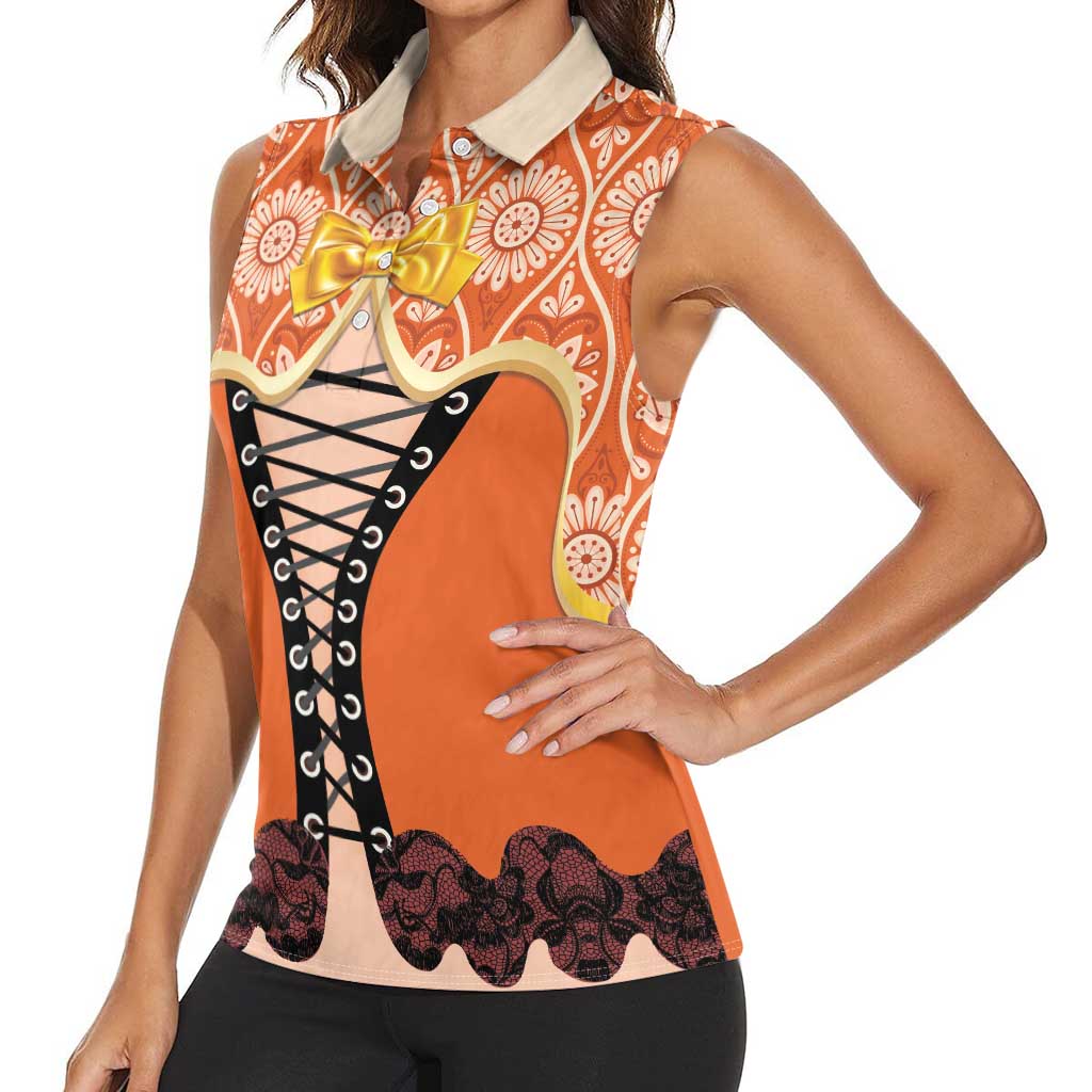 Personalised Netherlands Koningsdag 2025 Women Sleeveless Polo Shirt King's Day Dutch Costume Spirit