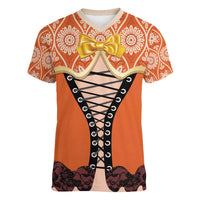 Personalised Netherlands Koningsdag 2025 Women V-Neck T-Shirt King's Day Dutch Costume Spirit