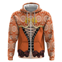 Personalised Netherlands Koningsdag 2025 Zip Hoodie King's Day Dutch Costume Spirit