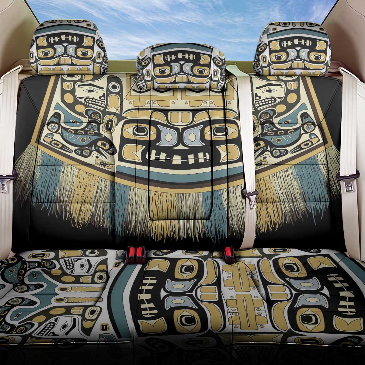 Canada Chilkat Pattern Back Car Seat Cover Haida Spirit