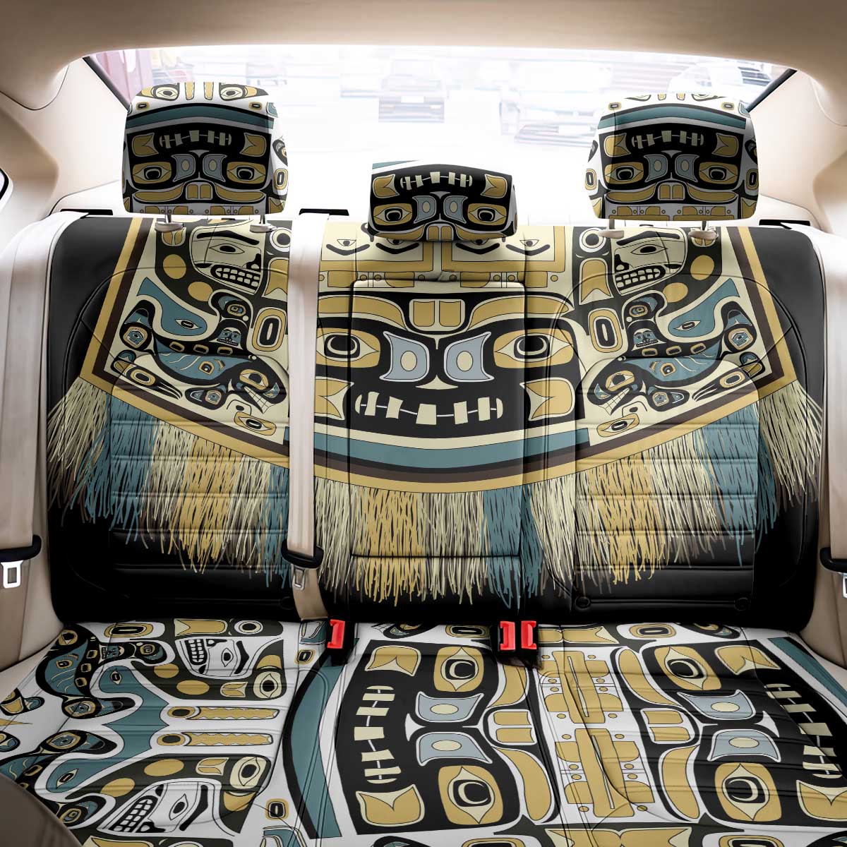 Canada Chilkat Pattern Back Car Seat Cover Haida Spirit