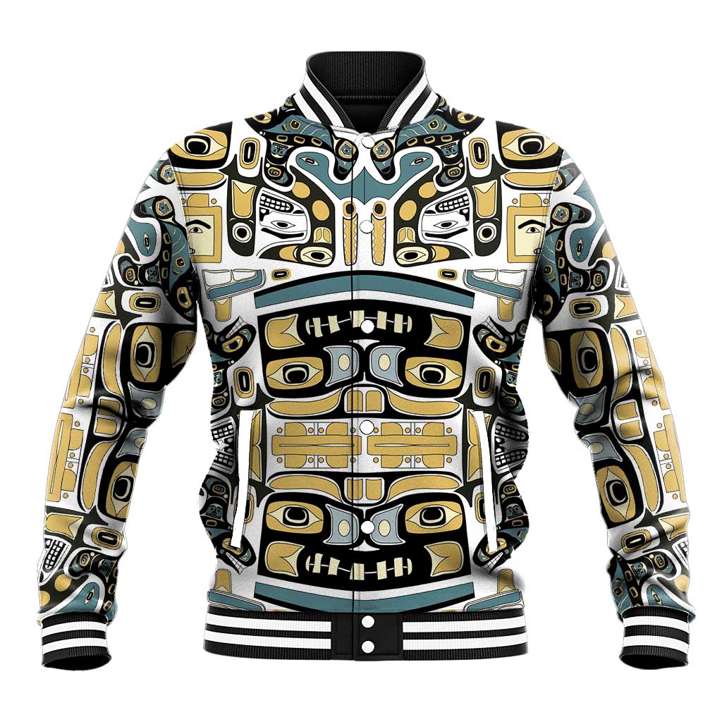 Canada Chilkat Pattern Baseball Jacket Haida Spirit
