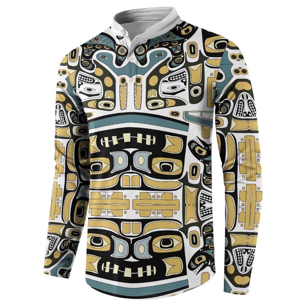 Canada Chilkat Pattern Button Sweatshirt Haida Spirit