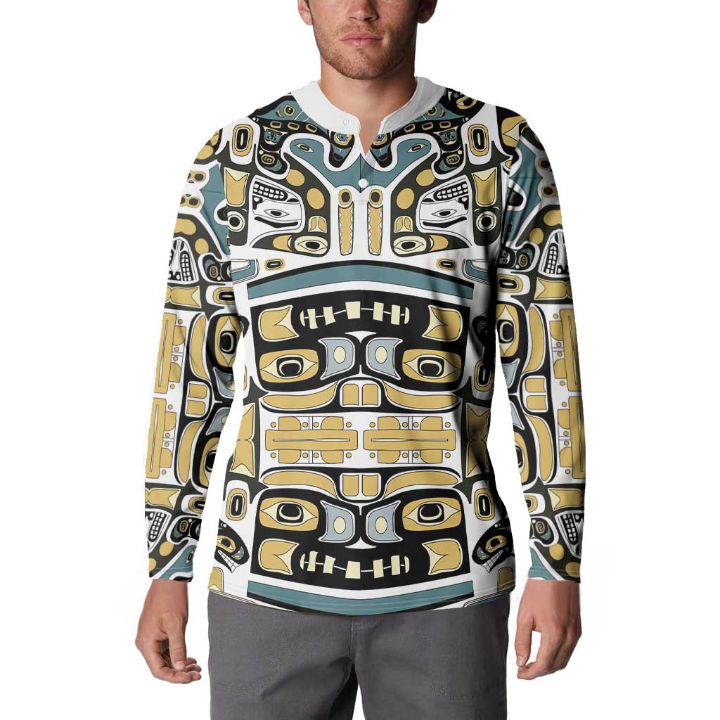 Canada Chilkat Pattern Button Sweatshirt Haida Spirit