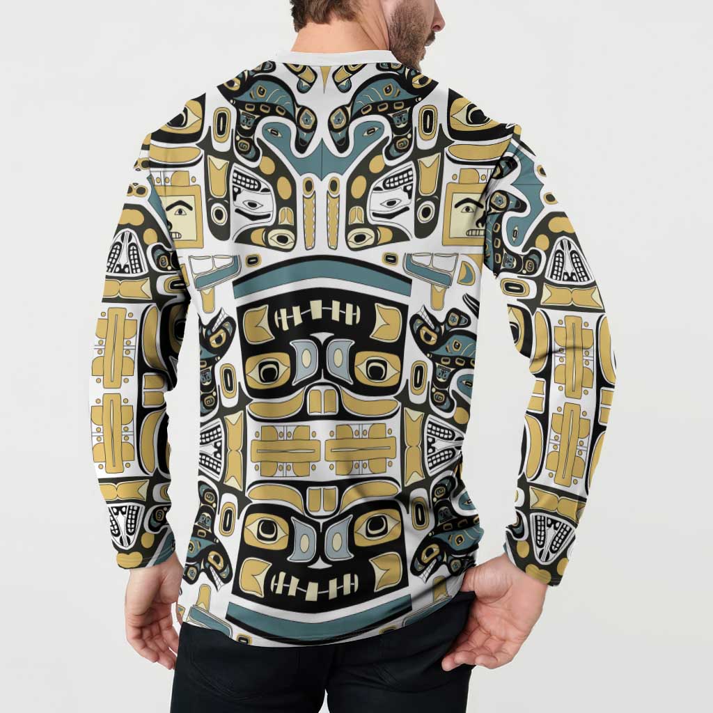 Canada Chilkat Pattern Button Sweatshirt Haida Spirit