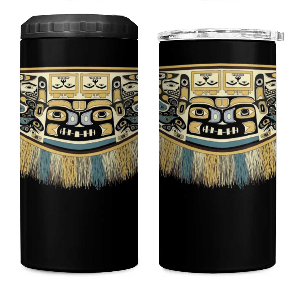 Canada Chilkat Pattern 4 in 1 Can Cooler Tumbler Haida Spirit