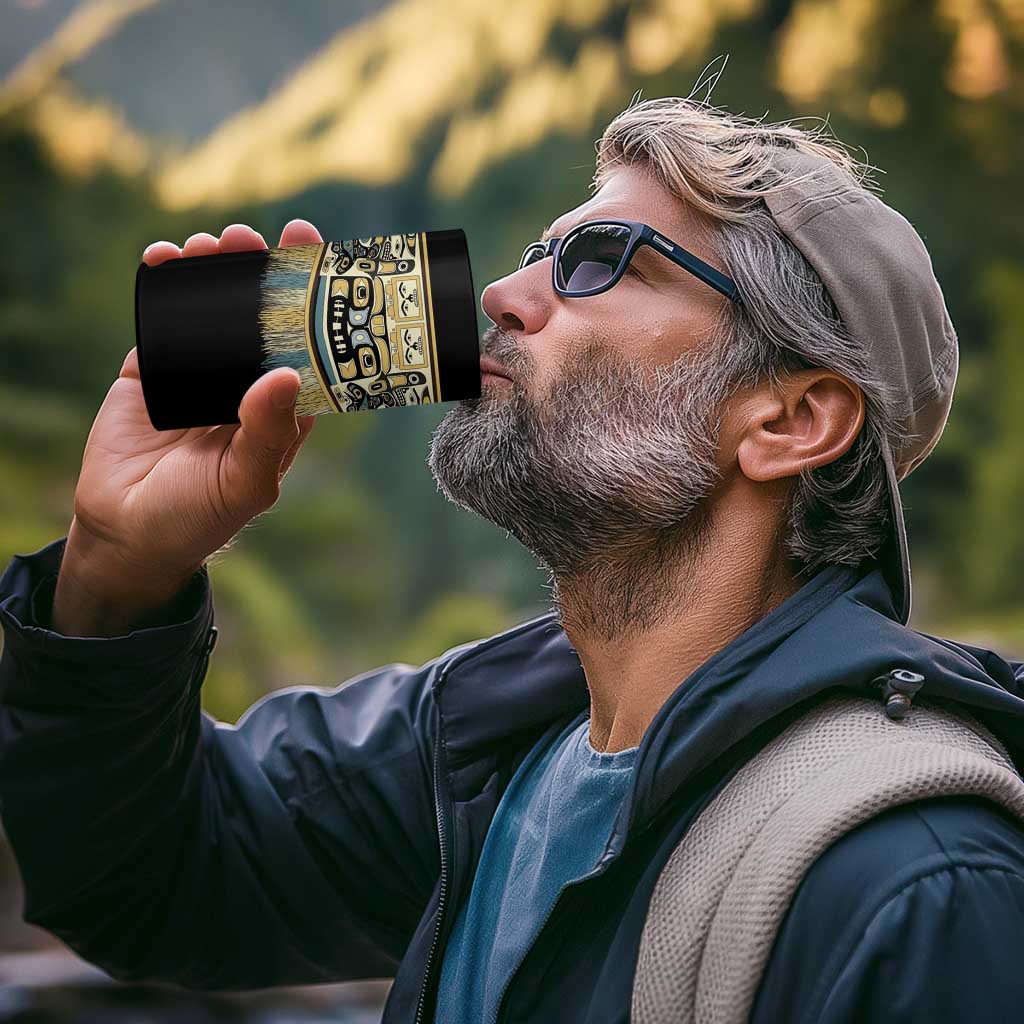 Canada Chilkat Pattern 4 in 1 Can Cooler Tumbler Haida Spirit