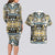 Canada Chilkat Pattern Couples Matching Long Sleeve Bodycon Dress and Hawaiian Shirt Haida Spirit
