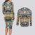 Canada Chilkat Pattern Couples Matching Long Sleeve Bodycon Dress and Long Sleeve Button Shirt Haida Spirit