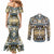 Canada Chilkat Pattern Couples Matching Mermaid Dress and Long Sleeve Button Shirt Haida Spirit