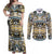 Canada Chilkat Pattern Couples Matching Off Shoulder Maxi Dress and Long Sleeve Button Shirt Haida Spirit