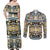 Canada Chilkat Pattern Couples Matching Off Shoulder Maxi Dress and Long Sleeve Button Shirt Haida Spirit