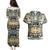 Canada Chilkat Pattern Couples Matching Puletasi and Hawaiian Shirt Haida Spirit