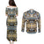Canada Chilkat Pattern Couples Matching Puletasi and Long Sleeve Button Shirt Haida Spirit
