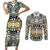 Canada Chilkat Pattern Couples Matching Short Sleeve Bodycon Dress and Long Sleeve Button Shirt Haida Spirit