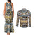 Canada Chilkat Pattern Couples Matching Tank Maxi Dress and Long Sleeve Button Shirt Haida Spirit