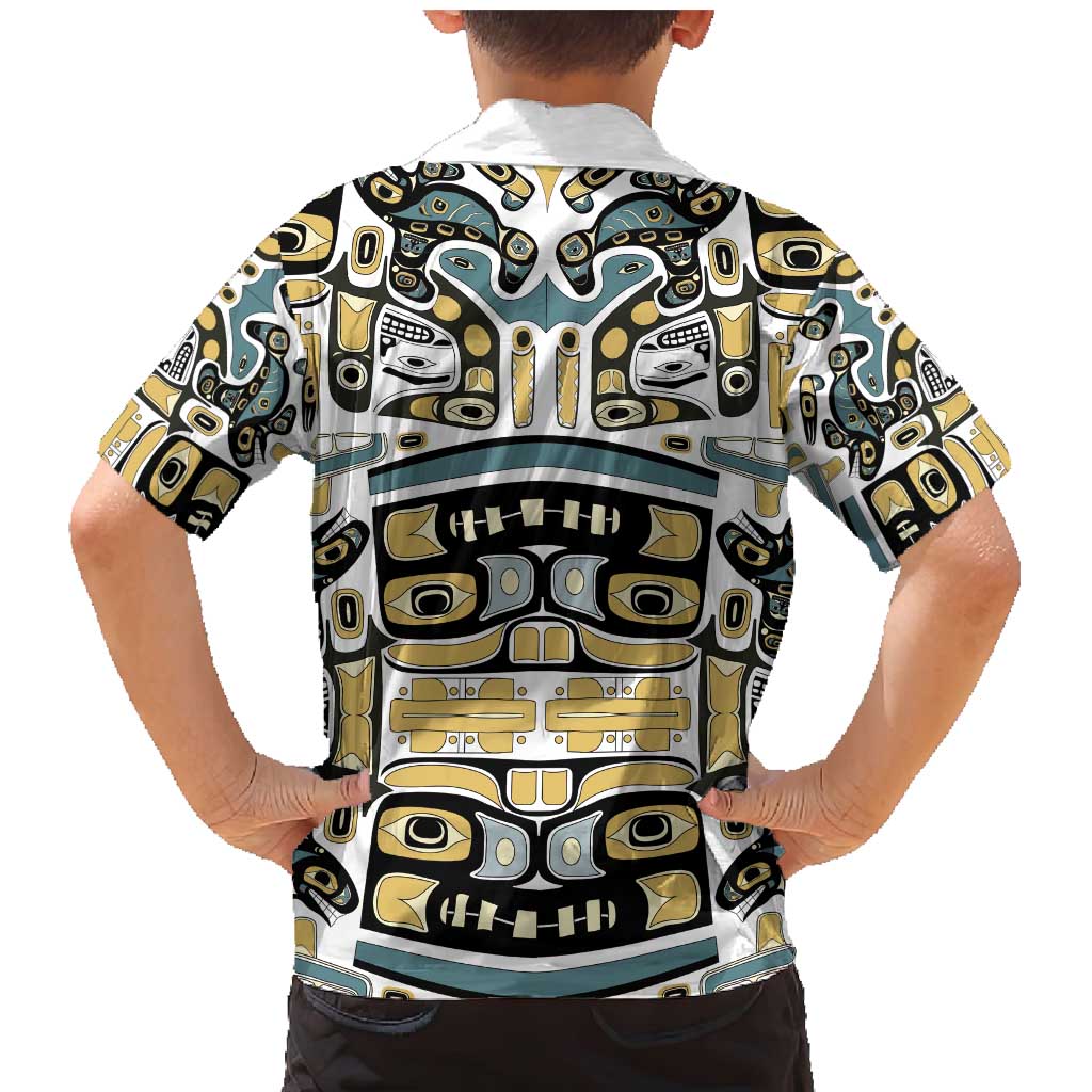 Canada Chilkat Pattern Family Matching Mermaid Dress and Hawaiian Shirt Haida Spirit