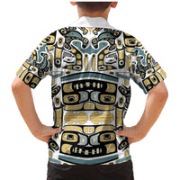 Canada Chilkat Pattern Family Matching Mermaid Dress and Hawaiian Shirt Haida Spirit