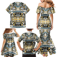 Canada Chilkat Pattern Family Matching Mermaid Dress and Hawaiian Shirt Haida Spirit