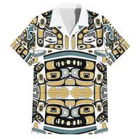 Canada Chilkat Pattern Family Matching Off The Shoulder Long Sleeve Dress and Hawaiian Shirt Haida Spirit