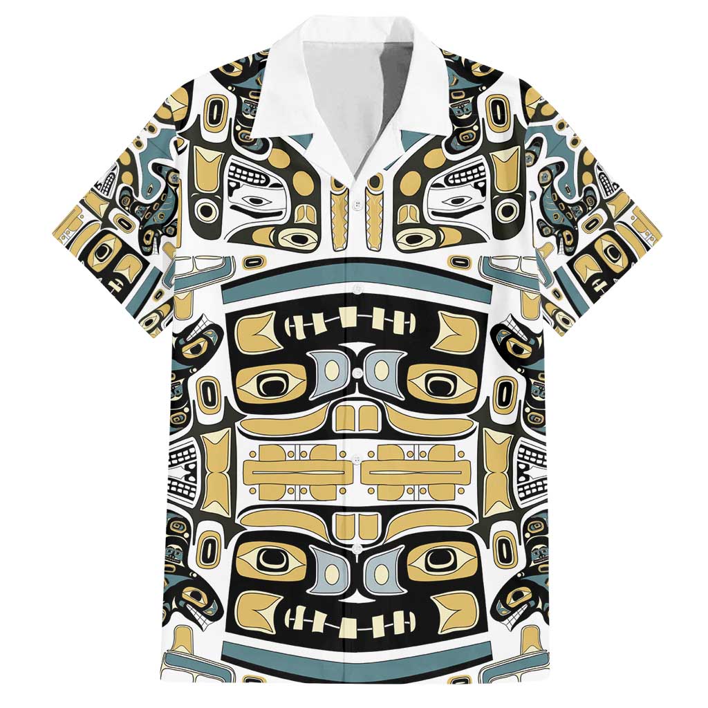 Canada Chilkat Pattern Family Matching Off Shoulder Maxi Dress and Hawaiian Shirt Haida Spirit