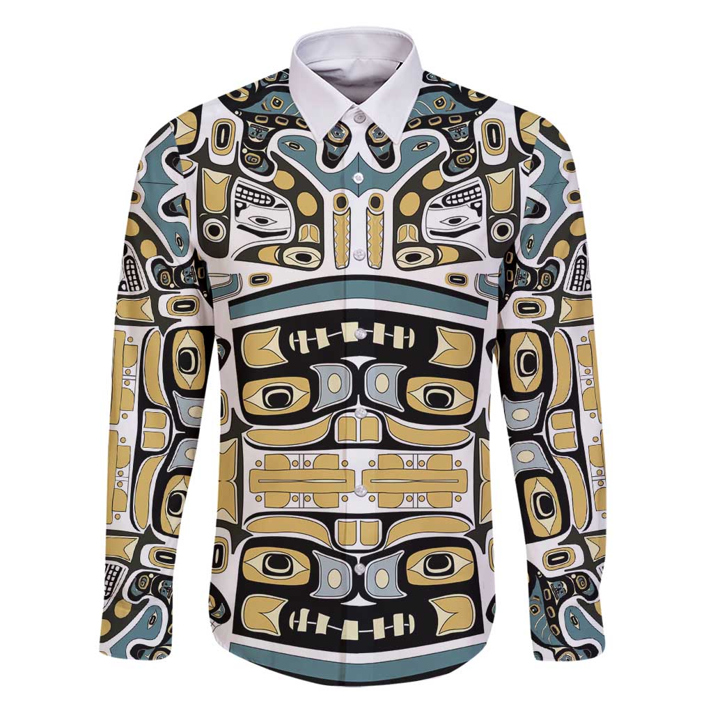 Canada Chilkat Pattern Family Matching Off Shoulder Maxi Dress and Hawaiian Shirt Haida Spirit