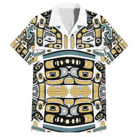 Canada Chilkat Pattern Family Matching Off Shoulder Short Dress and Hawaiian Shirt Haida Spirit