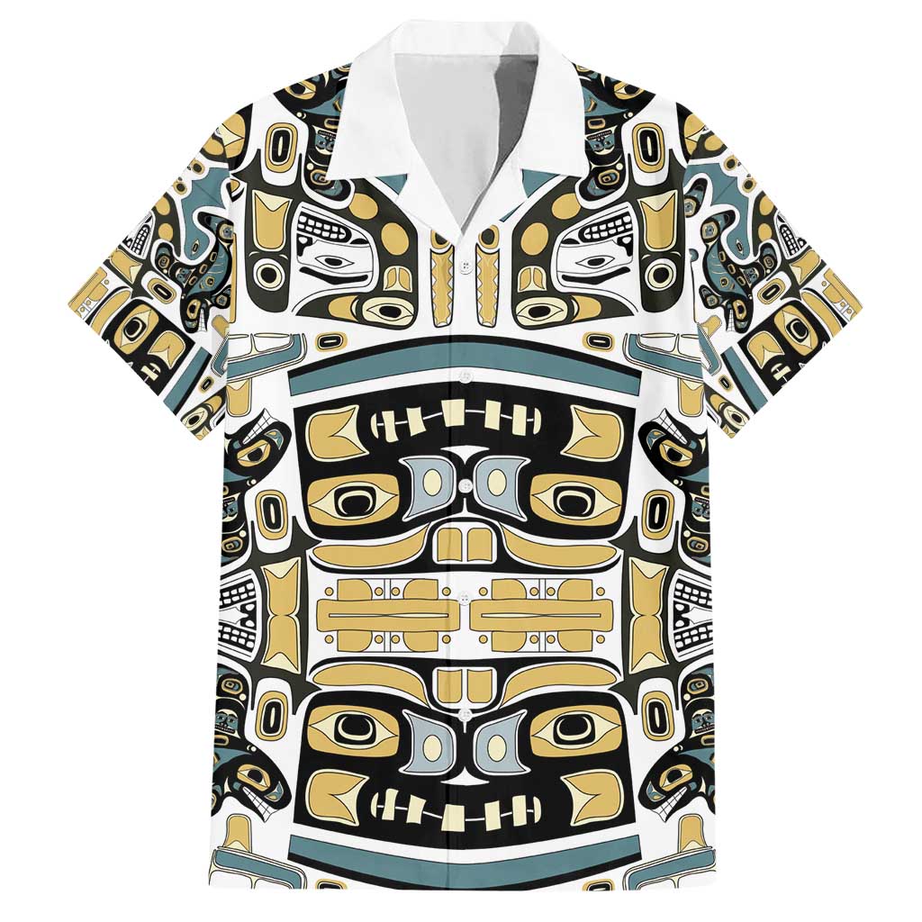 Canada Chilkat Pattern Family Matching Short Sleeve Bodycon Dress and Hawaiian Shirt Haida Spirit