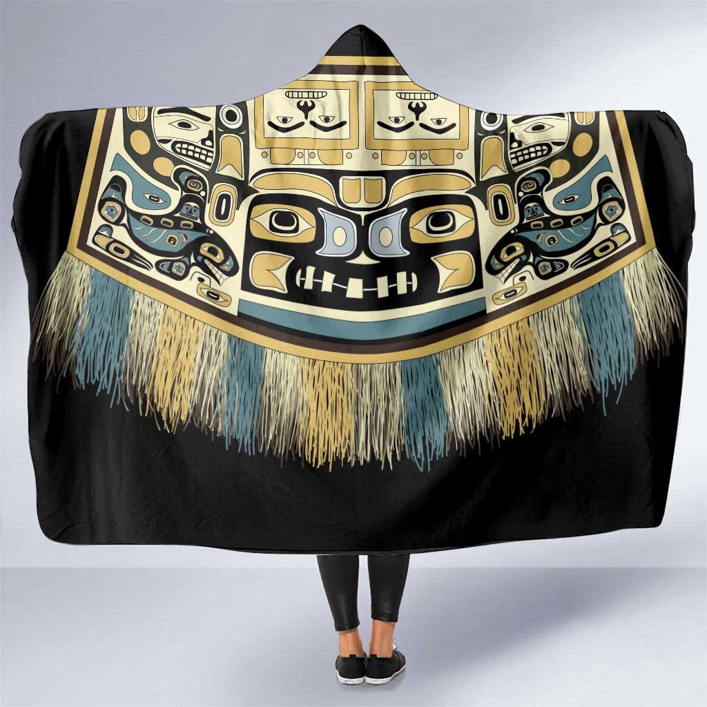 Canada Chilkat Pattern Hooded Blanket Haida Spirit