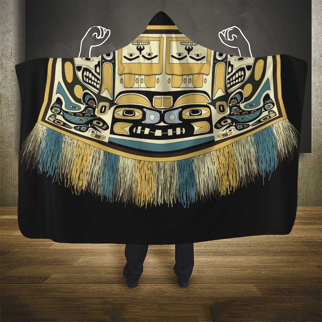 Canada Chilkat Pattern Hooded Blanket Haida Spirit